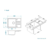 Intermezzo 40 steel 04  (68x48) z syfonem manualnym ALVEUS 1304004