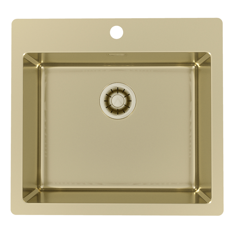 Monarch PURE 70 ZŁOTO QC zlewozmywak stalowy 565x525mm Odpływ Quick Close ALVEUS 1149633
