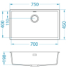 OMNI 40 G91 czarny (45x75) 1 kom. z syfonem sat. ALVEUS 1160062