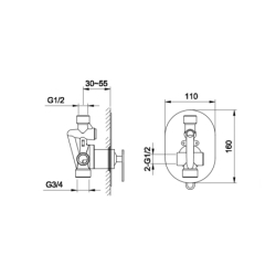 Podtynkowa bateria prysznicowa BOXINE KOHLMAN QW220B