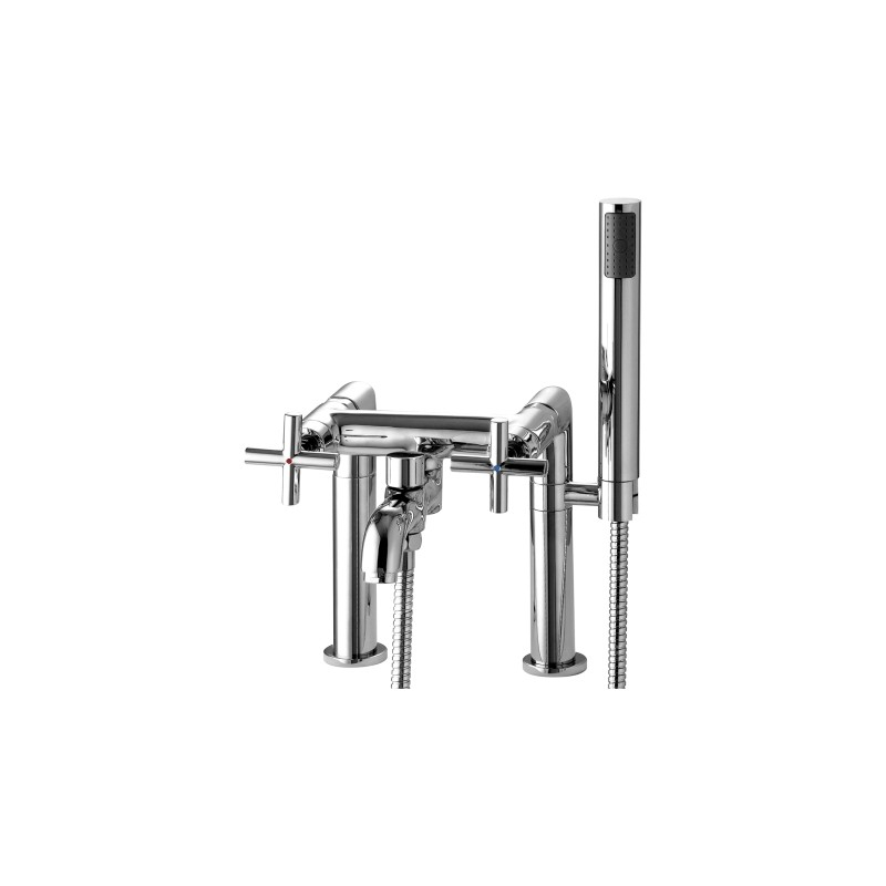 Bateria wannowa 2-otworowa z zestawem prysznicowym, chrom połysk MODERN OMNIRES C304-HCR