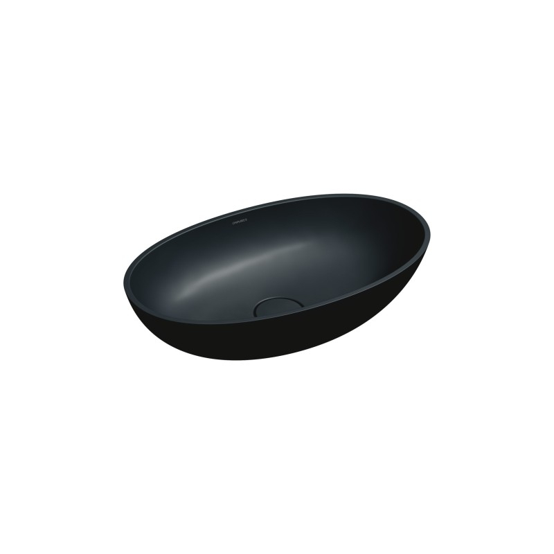 Umywalka nablatowa, 60 x 35 cm, black lava mat SHELL M+ OMNIRES SHELLUNBLV