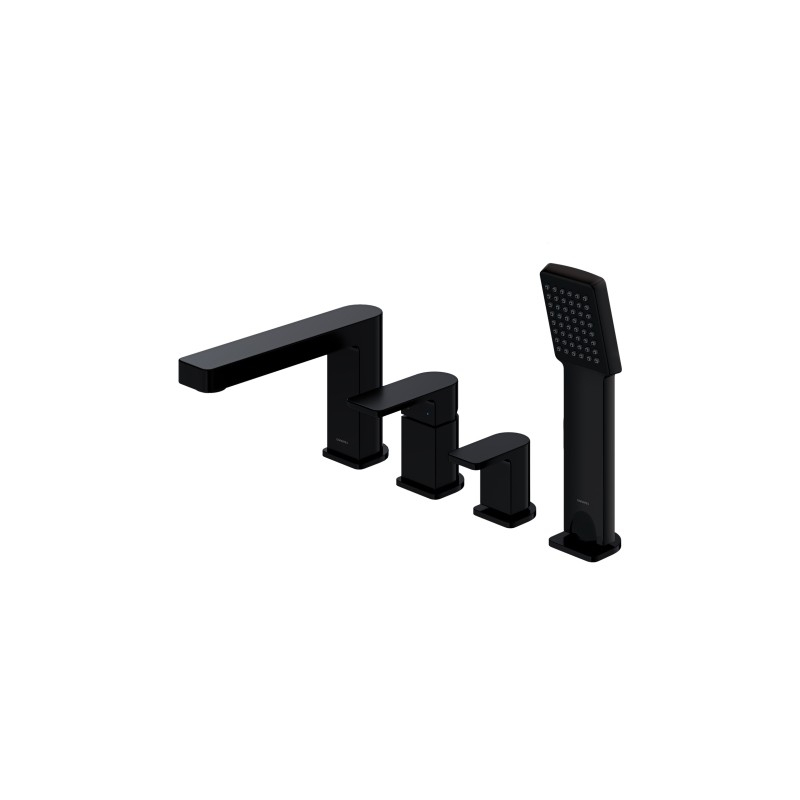Bateria wannowa 4-otworowa, czarny mat BARETTI OMNIRES BA7832BL
