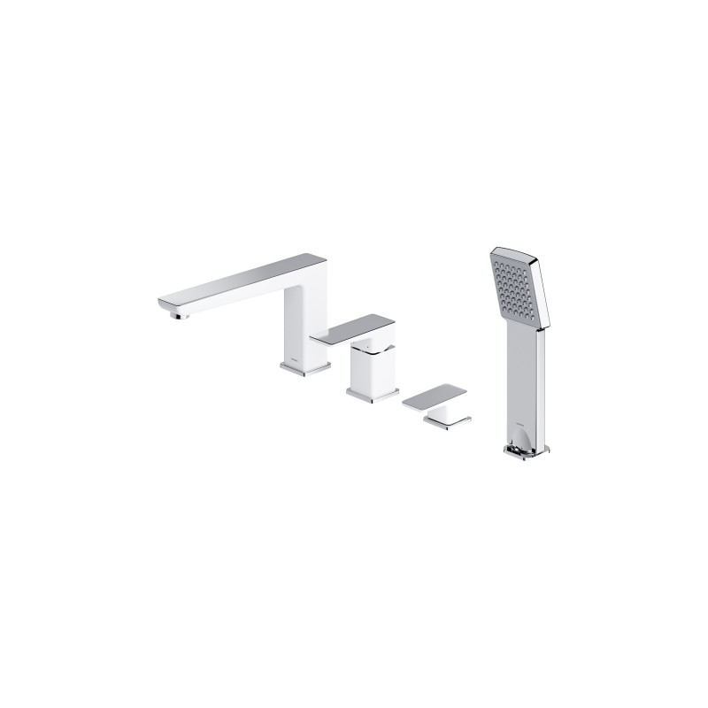 Bateria wannowa 4-otworowa, chrom/biały połysk PARMA OMNIRES PM7432CRB