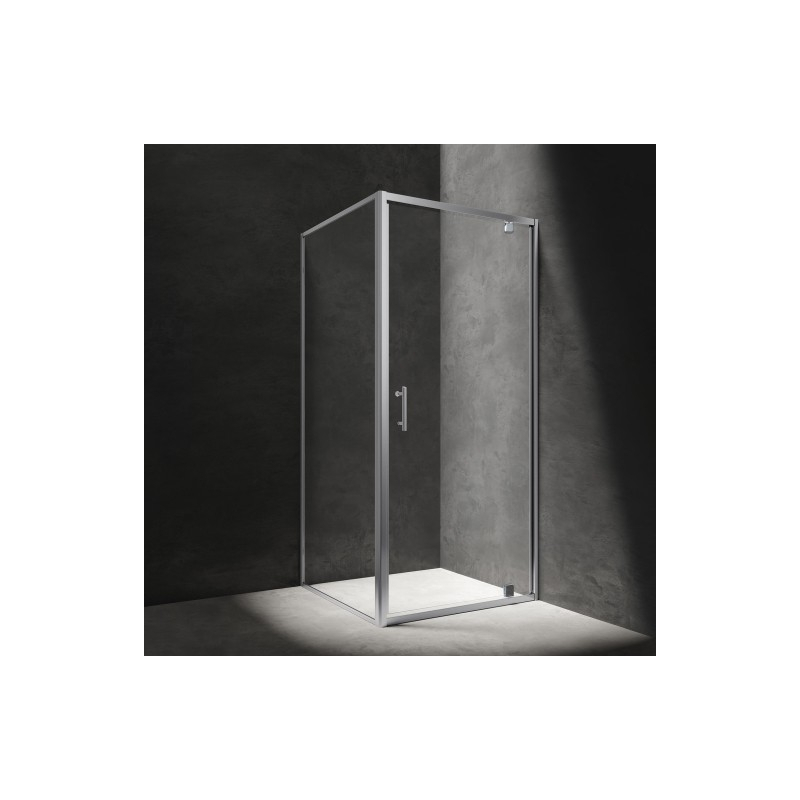 Kabina kwadratowa, drzwi uchylne, 90 x 90 cm, chrom połysk, szkło transparentne S OMNIRES S-90KCRTR