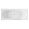 Wanna prostokątna Vitae Slim+ 150x75 biała poł. BESCO WAV-150-S+ klik-klak z przel.szczelinowy chrom