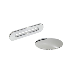 Wanna prostokątna Vitae Slim+ 150x75 biała poł. BESCO WAV-150-S+ klik-klak z przel.szczelinowy chrom