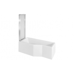 Kabino-wanna Integra 170x75 biała poł.-lewa BESCO WAI-170-PL2 bez obudowy, Parawan Ambition Premium 2 - skrzydłowy