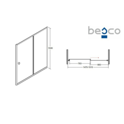 Kabina nawannowa Duo Slide II 170x150 BESCO DDS-II-170 bez panelu bocznego