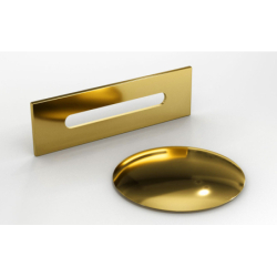 Wanna wolnostojąca owalna Amber Glam 170x80 zew. złoty/wew. biały poł. BESCO WA-170-AZZ klik-klak z przel. złote