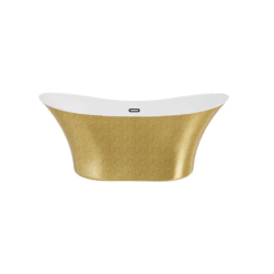Wanna wolnostojąca owalna Amber Glam 170x80 zew. złoty/wew. biały poł. BESCO WA-170-AZG klik-klak z przel. grafit