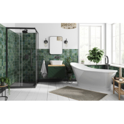 Wanna wolnostojąca owalna Gloria 150x66 biała poł. BESCO WMD-150-GLC klik-klak chrom