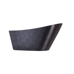 Wanna wolnostojąca owalna Melody Glam 150x80 zew. grafit/wew. biały poł. BESCO WA-150-MGR klik-klak z przel. chrom