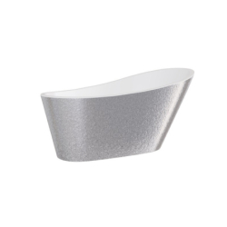 Wanna wolnostojąca owalna Melody Glam 170x80 zew. srebrny/wew. biały poł. BESCO WA-170-MSG klik-klak z przel. grafit