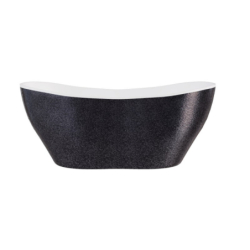 Wanna wolnostojąca owalna Viya Glam 160x70 zew. grafit/wew. biały poł. BESCO WMD-160-VG klik-klak chrom