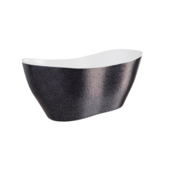 Wanna wolnostojąca owalna Viya Glam 160x70 zew. grafit/wew. biały poł. BESCO WMD-160-VG klik-klak chrom