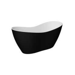 Wanna wolnostojąca owalna Viya Black&White 170x72 zew. czarny mat/wew. biały poł. BESCO WMMC-170VKC klik-klak chrom