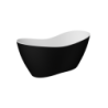 Wanna wolnostojąca owalna Viya Black&White 170x72 zew. czarny mat/wew. biały poł. BESCO WMMC-170VKC klik-klak chrom