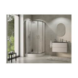 Kabina prysznicowa półokrągła Modern 80x80x185 szkło mrożone BESCO MP-80-185-M