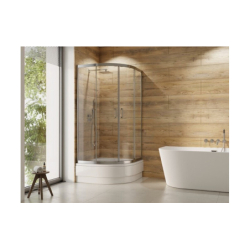 Kabina prysznicowa półokrągła Modern 80x80x165 szkło mrożone BESCO MP-80-165-M