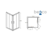 Kabina prysznicowa kwadratowa Modern 80x80x165 szkło mrożone BESCO MK-80-165-M