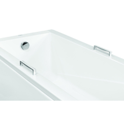 Uchwyt wannowy Oxa 90x90x185 biały + chrom BESCO OXA-W
