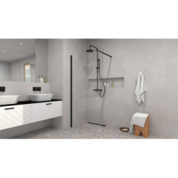 Kabina walk in prostokątna Eco-N Black 110x195 BESCO ENB-110-195C bez panelu bocznego