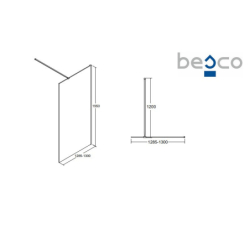 Kabina walk in Aveo 130x195 BESCO AV-130-195-C bez panelu bocznego