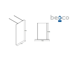 Kabina walk in Aveo Due 110x195 BESCO AVD-110-195C bez panelu bocznego