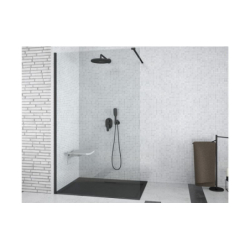 Kabina walk in Aveo Black 130x195 BESCO AVB-130-195C bez panelu bocznego