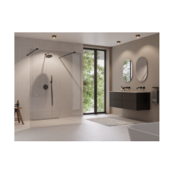 Kabina walk in Aveo Due Black 120x195 BESCO ADB-120-195C bez panelu bocznego
