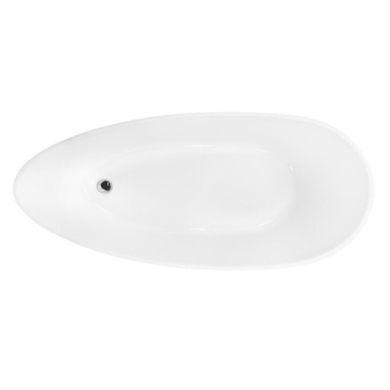 Wanna wolnostojąca owalna Goya Glam 142x62 zew. srebrny/wew. biały poł. BESCO WMD-140-GS klik-klak chrom