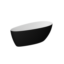 Wanna wolnostojąca owalna Goya Black&White 142x62 zew. czarny poł./wew. biały poł. BESCO WMD-140-GWC klik-klak chrom