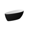 Wanna wolnostojąca owalna Goya Black&White 142x62 zew. czarny poł./wew. biały poł. BESCO WMD-140-GWC klik-klak chrom