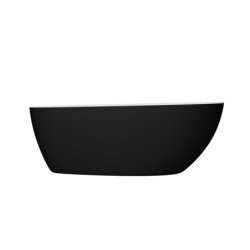 Wanna wolnostojąca owalna Goya Black&White 160x70 zew. czarny mat/wew. biały poł. BESCO WMMC-160GKB klik-klak czarny mat
