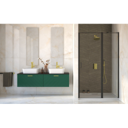 Drzwi prysznicowe Exo-C Black 100x190 BESCO ECB-100-190C bez panelu bocznego