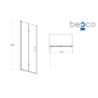 Drzwi prysznicowe Exo-H 90x190 BESCO EH-90-190C bez panelu bocznego