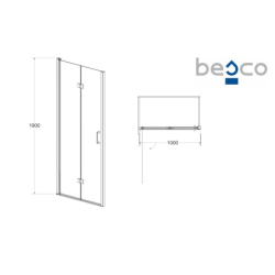 Drzwi prysznicowe Exo-H 100x190 BESCO EH-100-190C bez panelu bocznego