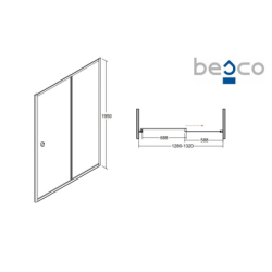 Drzwi prysznicowe Duo Slide 130x195 BESCO DDS-130 bez panelu bocznego