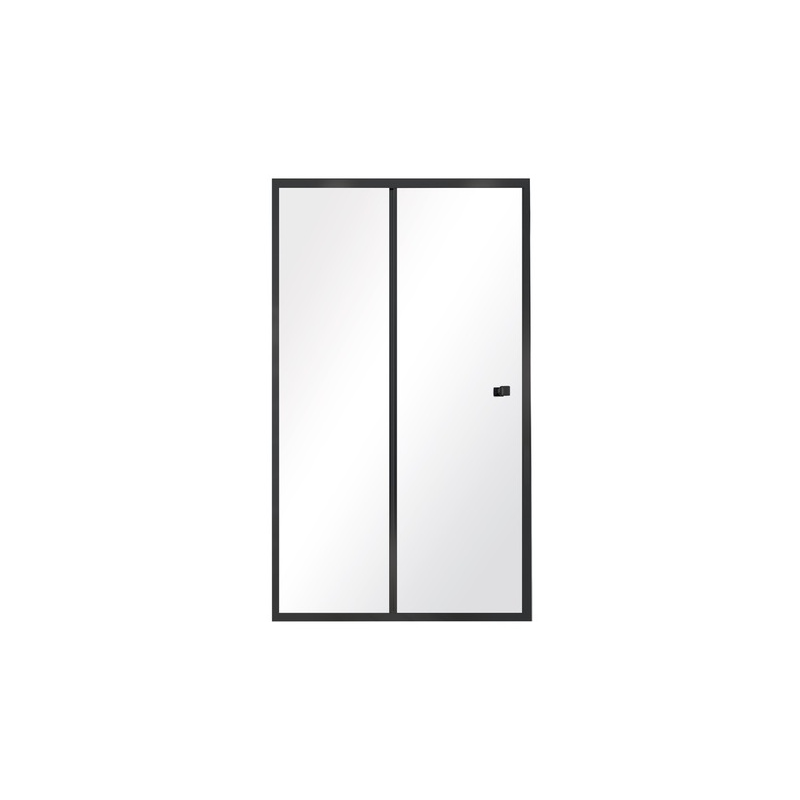 Drzwi prysznicowe Duo Slide Black 140x195 BESCO DDSB-140 bez panelu bocznego