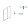 Drzwi prysznicowe Duo Slide Black 140x195 BESCO DDSB-140 bez panelu bocznego