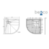 Brodzik prysznicowy półokrągły Vexo 90x90x1/2.6 biała poł. BESCO BV-90-90-P