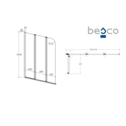Parawan nawannowy Prime 3 120x140 BESCO PNP-3S