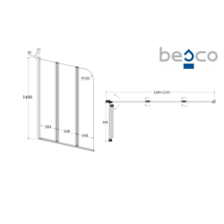 Parawan nawannowy Prime Black 3 120x140 BESCO PNPB-3S