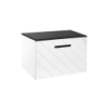 Szafka umywalkowa podwieszana Floo 60x50x40 czarny, uchwyt złoty-prawa BESCO SUF-654-CZP