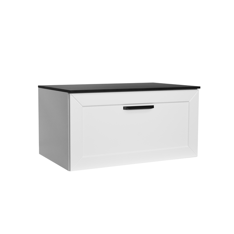 Szafka umywalkowa podwieszana Dexa 60x50x40 biały, uchwyt czarny BESCO SUD-654-BC