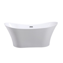 Wanna wolnostojąca owalna Amber 170x80 biała poł. BESCO WAS-170-ABC klik-klak z przel. czarny mat