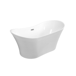 Wanna wolnostojąca owalna Amber 170x80 biała poł. BESCO WAS-170-ABC klik-klak z przel. czarny mat