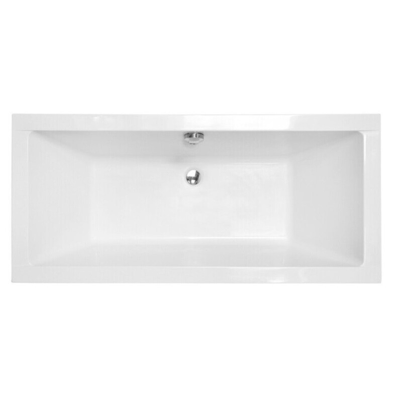Wanna wolnostojąca prostokątna do zabudowy Vera 180x80 biała poł. BESCO WKV-180-WZ klik-klak chrom