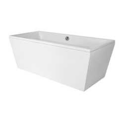 Wanna wolnostojąca prostokątna Vera 170x75 biała poł. BESCO WKV-170-WO klik-klak chrom